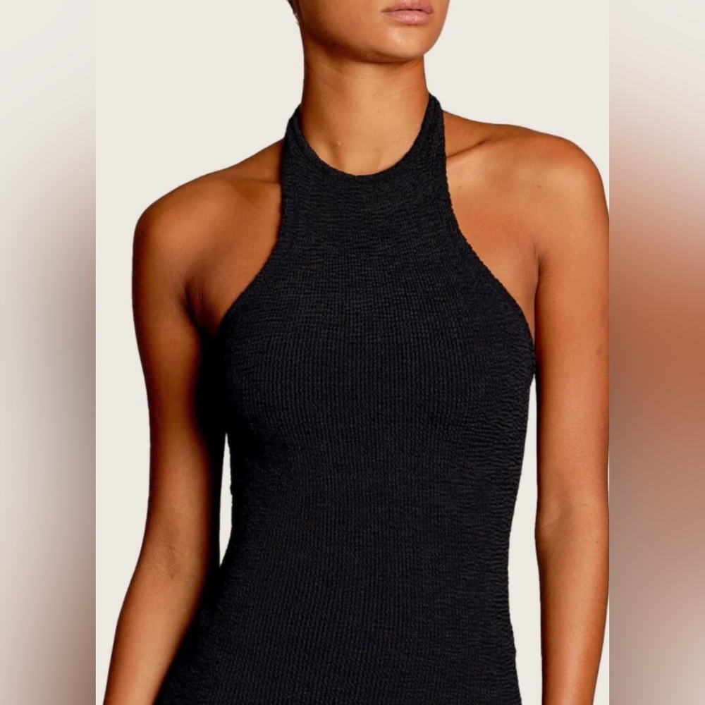 NWT - HUNZA G POLLY DRESS IN BLACK - OSFA!!!